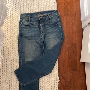 Mother “the dazzler yoke front ankle” jean